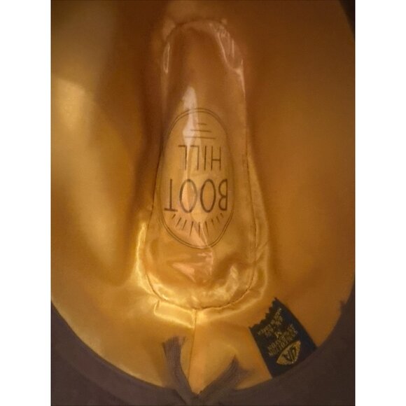 Vintage YA GW Cowboy Western Hat M 6 3/4-6 7/8 Camel Brown Faux Suede - Picture 6 of 8